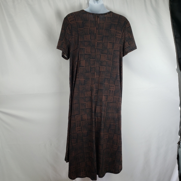 LulaRoe Simply Comfortable Dress S Brown Black - Picture 8 of 8